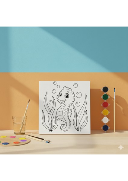 Çocuklar Için Sevimli Deniz Atı Temalı Eğitici ve Eğlenceli Boyama Seti modelleri