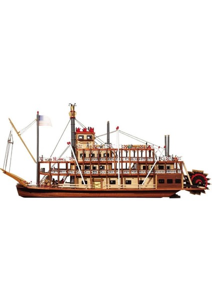 14003 1/80 Ölçek, Mississippi, 74 Cm. Buharlı Amerikan Nehir Gemisi, Ahşap Model Kiti fiyatları