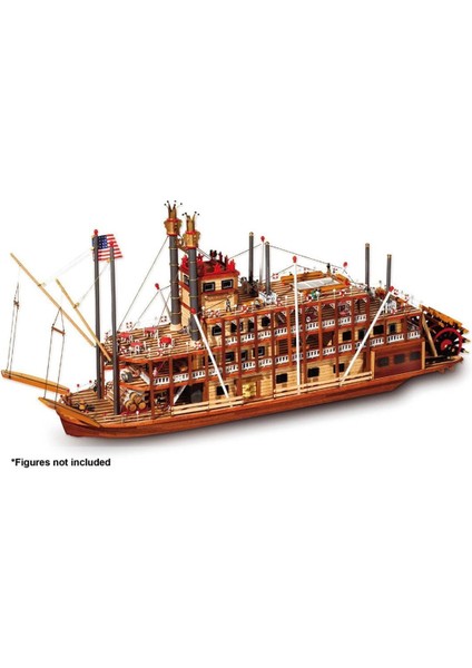 14003 1/80 Ölçek, Mississippi, 74 Cm. Buharlı Amerikan Nehir Gemisi, Ahşap Model Kiti modelleri