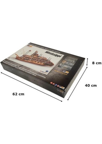 14003 1/80 Ölçek, Mississippi, 74 Cm. Buharlı Amerikan Nehir Gemisi, Ahşap Model Kiti indirimleri