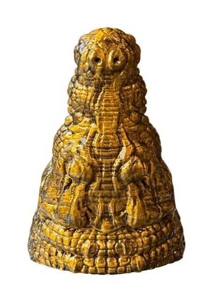 Timsah Figürlü Şaraplık - El Işçiliği ile Boyanmış (Altın) fiyatları