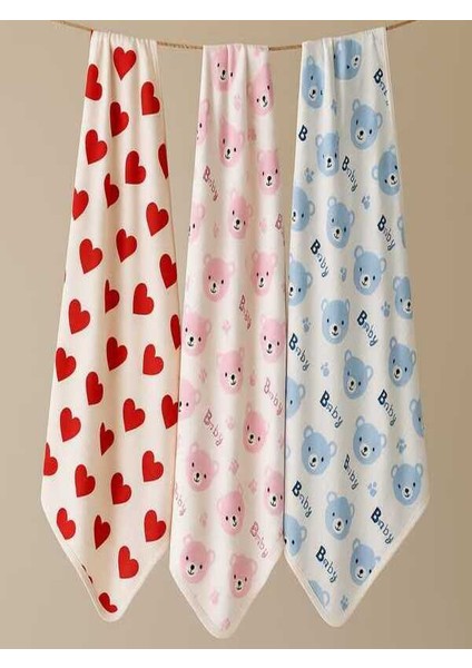 Çok Amaçlı Müslin Örtü & Battaniye 3'lü Set %100 Pamuk 80X90 cm