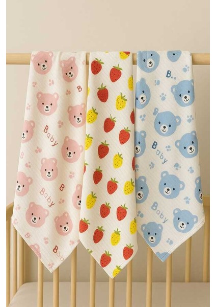 Çok Amaçlı Muslin Örtü & Battaniye 3'lü Set %100 Pamuk 80X90 cm indirimleri