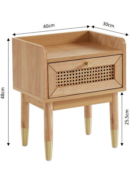 Bombong Masif Ahşap Hasır Komodin Tek Çekmeceli indirimleri