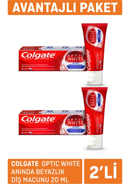 Optic White Anında Beyazlık Diş Macunu 20 ml * 2