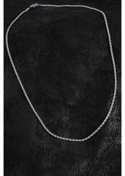 Bfs 316L Çelik Halat Zincir Model Gümüş Renk Erkek Kolye