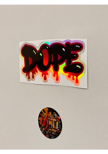 Dope Kırmızı Siyah Hologramlı - Araba Motosiklet Kask Laptop Cam Etiket Baskı 10,5x5,5cm modelleri