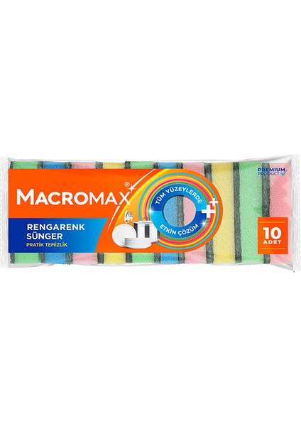 4 Adet Macromax Sünger Rengarenk 10 Lu fiyatları