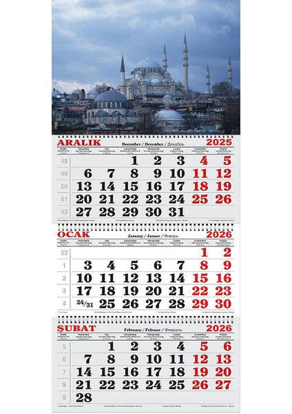 2026 Yılı Gemici Takvimi-Istanbul'da Sonbahar