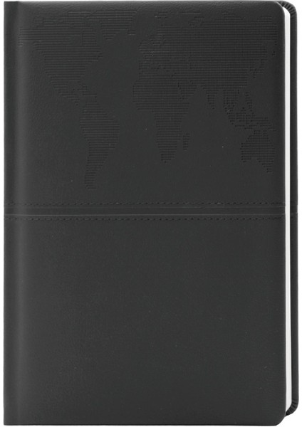 Siyah Deri Ajanda Krem Kağıt, Çizgili, 336 Sayfa