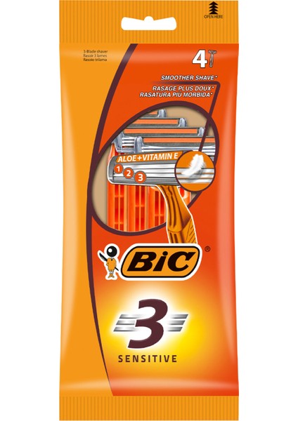 Bıc 3 Sensitive Tıraş Bıçağı 4'lü Poşet (3 Bıçak) 3 Adet