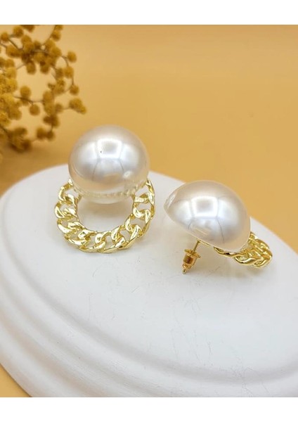 Zincir Işıltısı Incili Gold Küpe fiyatları