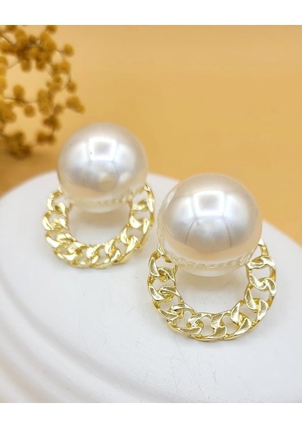 Zincir Işıltısı Incili Gold Küpe fırsatları