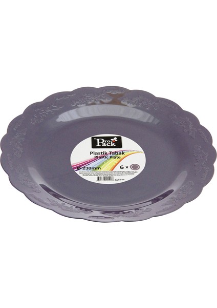 Propack Kristal Tabak Mor 6'lı 23 cm 3 Adet