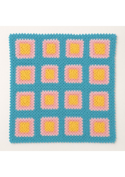 El Yapımı Pastel Renkli Kare Motif Örgü Battaniye – Yumuşak Dokulu El Emeği modelleri
