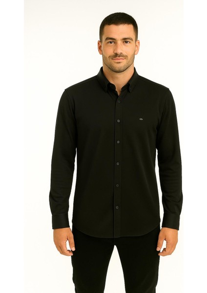 Cafes Uzun Kol Slim Fit Erkek Gömlek - 7433