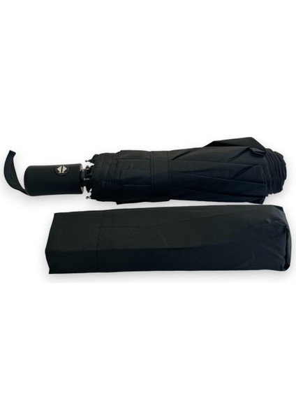 Düz Siyah Tam Otomatik 8 Telli Kısa Şemsiye modelleri