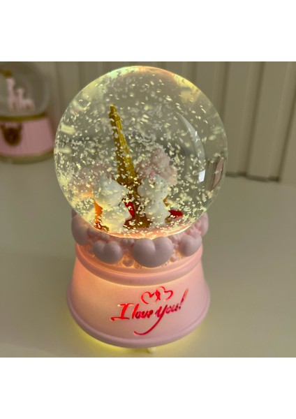 Paris Eyfel Kulesisevgili Ayıcıklı Işıklı Müzikli Orta Boy Kar Küresi TKY0402 fiyatları