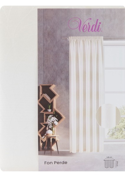 Fon Perde 76409 - Beyaz - 140X270 cm