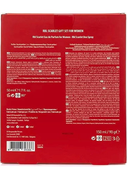 Scarlet Edp Deodorant ve Parfüm Seti - Kırmızı - 50 ml + 150 ml modelleri