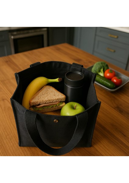 Iva Yiyecek Taşıma Çantası Siyah Gıda Taşıma Çantası Elde Taşıma Yiyecek Çantası Beslenme Çantası modelleri