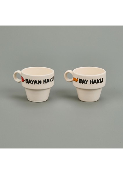 Tasarım Bay Haklı ve Bayan Haklı 2'li Espresso Fincanı - Renkli - 90 ml fiyatları