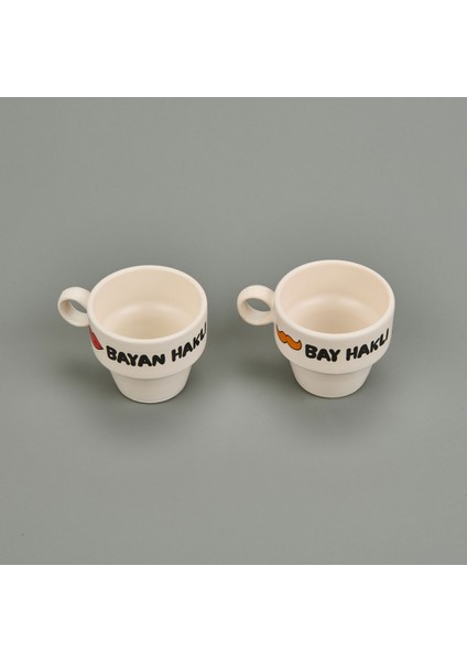 Tasarım Bay Haklı ve Bayan Haklı 2'li Espresso Fincanı - Renkli - 90 ml modelleri