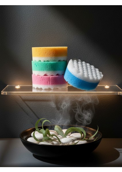 Spa & Masaj Etkili Banyo Süngeri Seti - Lüks Duş Deneyimi & Cilt Yenileyici , Vücut Kesesi - 4 Adet modelleri
