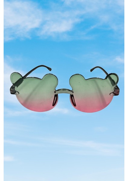 Parti Gözlük Mika Ayıcık Model Yeşil-Pembe Renkli