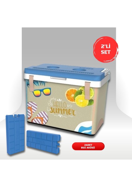 Buzluk Termos Set-20 Lt Kumaş Buzluk Termos (1029 Cooler Box)+2 Adet K-250 Buz Aküsü