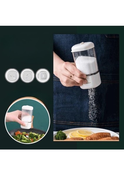 2li Tuşlu Basmalı Baharatlık Tuzluk Seti Gramaj Ayarlı Şekerlik Tuz Biber Baharat Saklama Kabı 140ML fırsatları