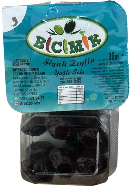 Yağlı Sele Siyah Zeytin 30G -240 Adet