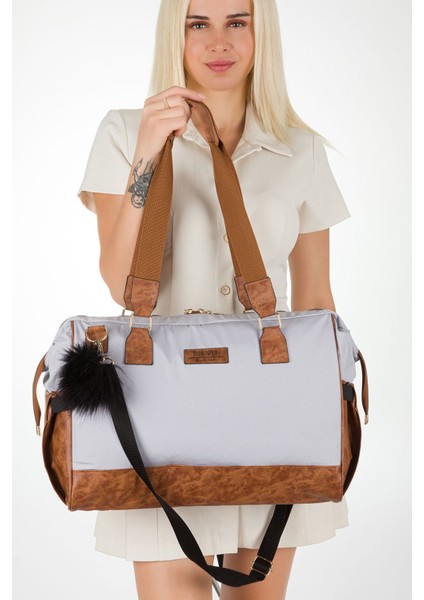 Bondit Hafif Kumaş Alaçatı Modeli Anne Bebek Çantası Bebek Bakım Çantası