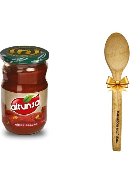 Acılı Biber Salçası 650 gr ve Ahşap Kaşık