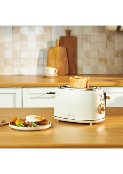 Retro Wood Ekmek Kızartma Makinesi 2 Dilim Kapasiteli