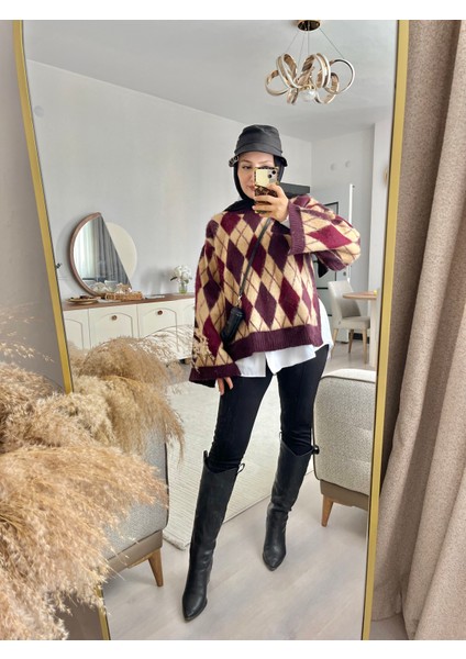 Baklava Desenli Kazak indirimleri