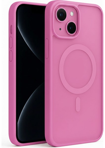 iPhone 13-14-15 Kılıf Kamera Çıkıntılı Magsafe Şarj Destekli Yumuşak Kenarlı Mat Kapak