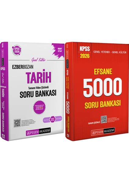 2026 Kpss Efsane 5000 Tamamı Çözümlü Soru Bankası - 2026 Kpss Ezberbozan Tarih Çözümlü Soru
