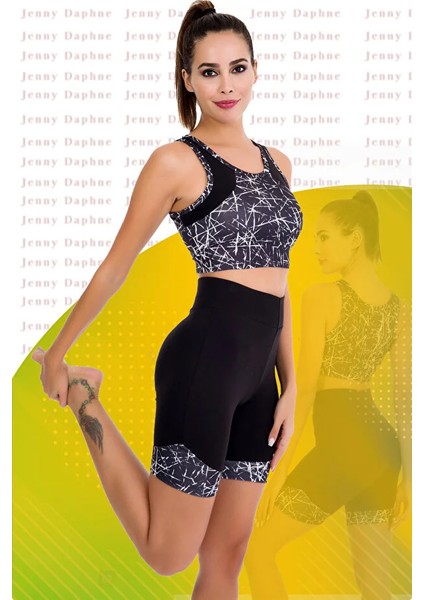 Lady Sporcu Fitness Şort Tayt Büstiyer Takım