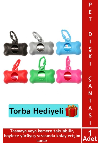 Evcil Hayvan Tasma Kemer Asılabilir Pratik Kedi Köpek Hijyenik Dışkı Poşet Çanta 15'li Poşet Hediye