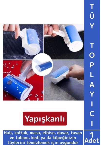 Uzun Ömürlü Pratik Kolay Temizlik Halı Koltuk Evcil Hayvan Kedi Köpek Kıl Tüy Kir Toz Toplama Rulosu