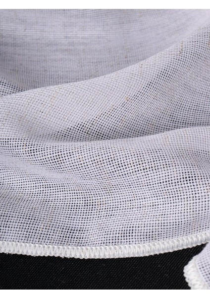 Hazel Ekru-Kahverengi Detaylı Keten Düz Tül Perde Gramajlı (1/2.5 Normal Pile)