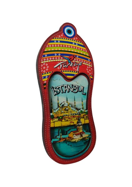 Istanbul Temalı Uv Baskılı Kartonetli Nazar Boncuklu Ahşap Magnet modelleri
