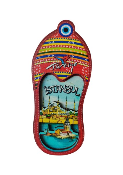 Istanbul Temalı Uv Baskılı Kartonetli Nazar Boncuklu Ahşap Magnet fırsatları