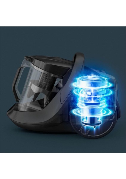 Sessiz Güçlü ve Turbo Başlıklı 5yıl Garantili X-Trem Cyclonic Effitech Toz Torbasız Elektrikli Süpürge + Tefal Buharlı Düzleştirici Ütü