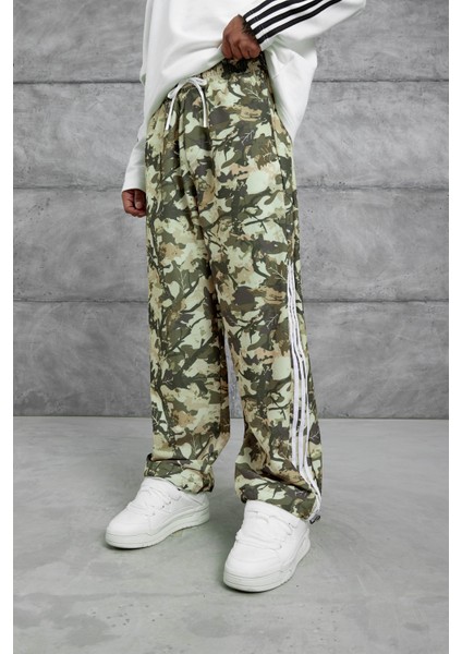 Sarı Kamuflaj Desenli Paraşüt Kumaş Eşofman