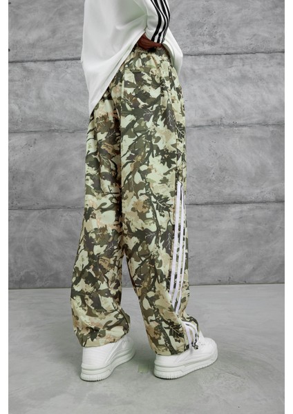 Sarı Kamuflaj Desenli Paraşüt Kumaş Eşofman