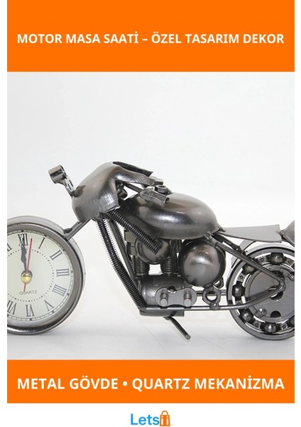Metal Tasarımlı Zahmetsiz Şık Motor Saat