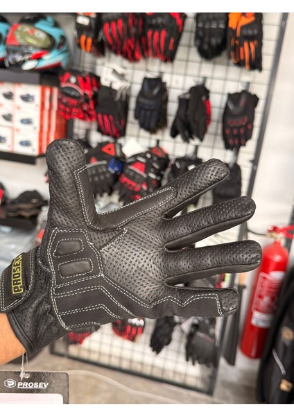 Deri Glove 027 Motorcu Eldiveni Sarı Sıyah modelleri
