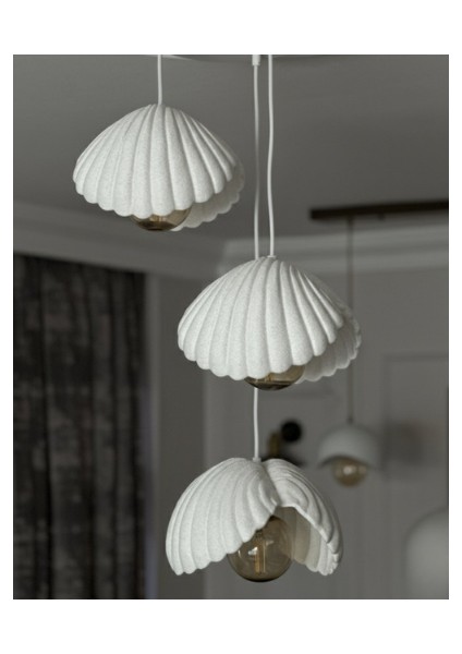 Inci Beton Görünümlü Iskandinav &bohem Tarz 3’lü Sarkıt Avize -Profesyonel Tasarım,gün Işığı Ampul Içerir